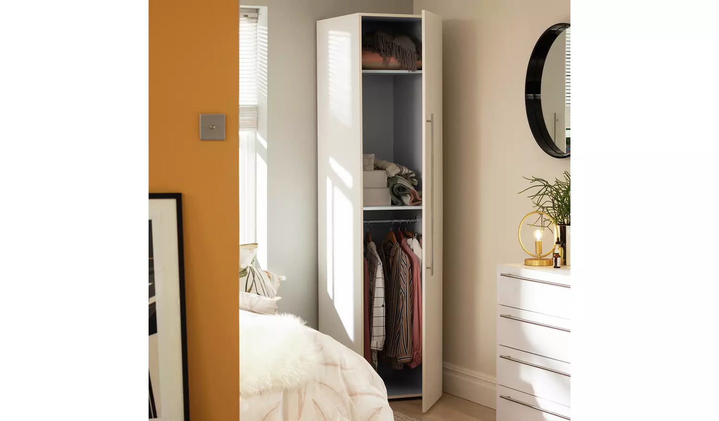 Assembled Habitat Atlas 1 Door Wardrobe - Black & Brown